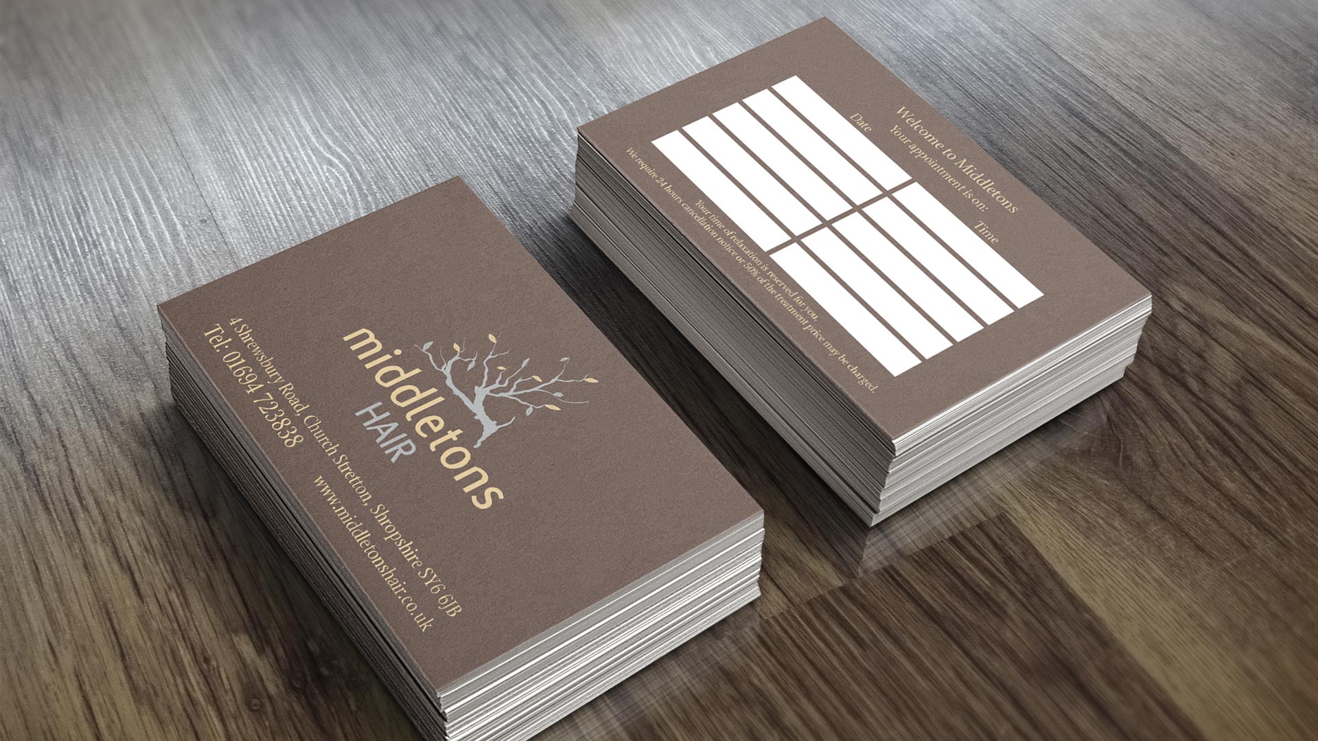 Middletons Hair business cards